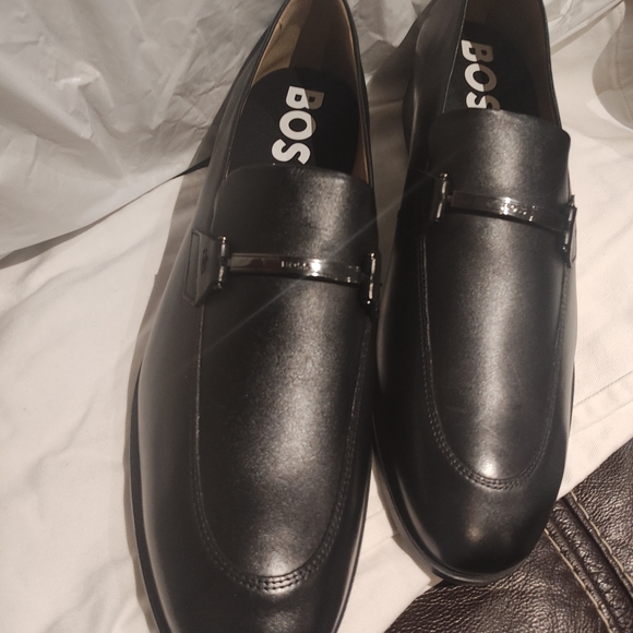 BOSS Men\'s Black Leather Bit Loafers 12 main image 5